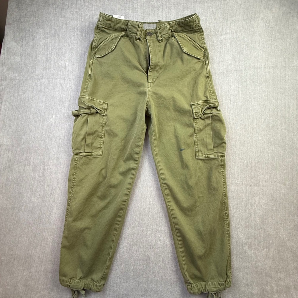 Boyish Kai Cargo Pants Olive Green High Rise Utility Tapered Leg Womens Size 28